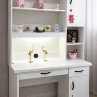 میز تحریر و مطالعه دو تیکه چند منظوره قفسه دار