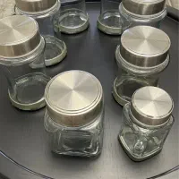 ۸ عدد بانکه حبوبات شیشه ایی