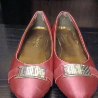 کفش تخت ساتن سرخابی نو سایز ۳۸
