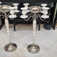 یک جفت شمعدان بلند با جای کاپ گل|صنایع دستی و سایر لوازم تزئینی|تهران, شهرک چیتگر|دیوار