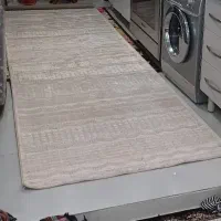 فرش آشپزخانه شنل ابریشم نو رنگ کرم ۱۲۰ در ۴