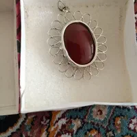 پلاک عقیق اصل با قاب نقره نو