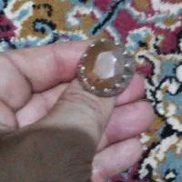 انگشتر نقره یاقوت زرد وعقیق 3پوست