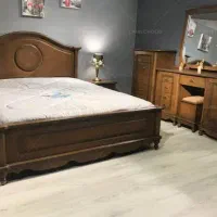 تخت خواب دونفره چوبی درحد نو