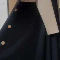 مانتو پاییزه چهارفصل رنگ کرم مشکی