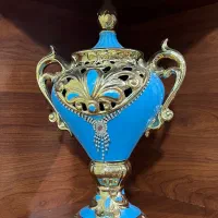 ست دکوری ۴ پارچه شیک آبی فیروزه ای طلایی نگین دار|صنایع دستی و سایر لوازم تزئینی|قدس, شهر‌قدس|دیوار