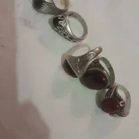 انگشتر نقره با سنگ معدنی