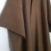 مانتو ژاکارد پنبه، فری سایز، مناسب ۴ فصل،رنگ موکا،|لباس|جوانرود, |دیوار