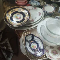 ظروف قدیمی و جدید کریستال و چینی