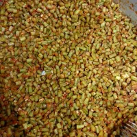 لوبیا سبز خام .سرخ شده