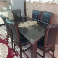 صندلی میز غذاخوری چرم درحدنو|میز و صندلی غذاخوری|خرمدره, |دیوار