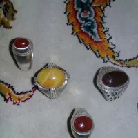 ۴انگشتر نقره عقیق یمن عقیق ۳پوست کهنه وقدیمی|جواهرات|تهران, شمیران‌نو|دیوار
