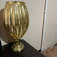 گلدان بلور طلایی