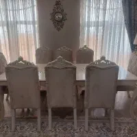 سرویس مبلمان ۷ نفره با میز ناهارخوری ۸ نفره|مبلمان خانگی و میز عسلی|تهران, مینی‌سیتی (شهرک نفت)|دیوار