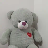 عروسک خرسی یک متری  رنگ فیلی