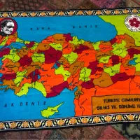 نقشه ترکیه پارچه تورک مناسب تابلو ، تابلو شام آخر