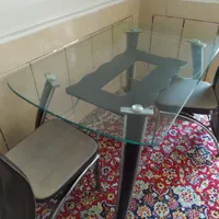 میز ناهار خوری(چهار نفره ) شیشه ای سالم سالم