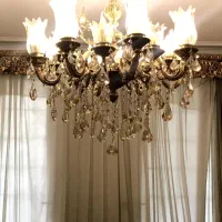 دو عدد لوستر بزرگ 16 شاخه طرح S ایتالیا برنزی لوکس|لوستر و چراغ آویز|تهران, آسمان|دیوار