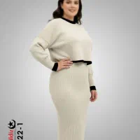 ست کراپ سارافون بافت پاییز سایز بزرگ آییلدیزکد7322|لباس|سهند, |دیوار