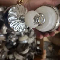 دیوار کوب قدیمی ترکیب استیل و سنگ مرمر|لوستر و چراغ آویز|تهران, منیریه|دیوار