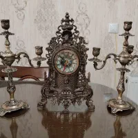 شمعدان و ساعت برنز سنگین