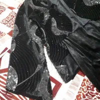 مانتو دوتیکه مخمل بلند سایز ۲|لباس|باسمنج, |دیوار