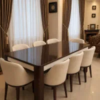میز ناهارخوری ۸ نفره شیک و مجلل، چرم سالم
