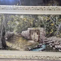 دو عدد تابلو فرش منظره و گل کاملا نو|تابلو فرش|اصفهان, باغ زیار|دیوار