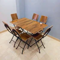 میز و صندلی تاشو چوبی(کافه.فست فود.ویلا)|میز و صندلی غذاخوری|رشت, سعدی (تختی)|دیوار