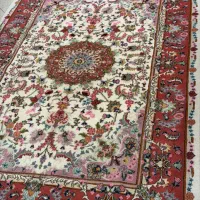 جفت فرش ۶ متری کرم گل ابریشم در حراج|فرش|تهران, آسمان|دیوار