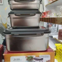 ظرف غذا 3تکه استیل چفتی