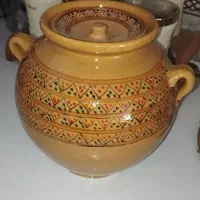 ظرف ماست سفالی لعاب دار