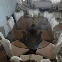 میزغذاخوری ۸نفره با میزجلومبلی و دوتا میزعسلی ست