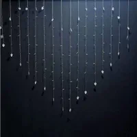 ریسه LED پرده ای طرح قلب دور گیره دار|ریسه و چراغ تزئینی|کرج, اصفهانیها|دیوار