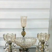 ۴ تیکه ظرف تزئینی و پذیرایی شامپاین برای عروس