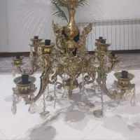 لوستر بزرگ کاملا برنجی برنج برنزی برنزقدیمی آنتیک