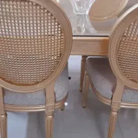 دوعدد صندلی طلایی پلیمری