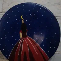 طرح نقاشی روی سفال|تابلو، نقاشی، عکس|یزد, |دیوار