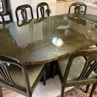 میز ناهار خوری چوبی جنس راش اصل، ۸ نفره