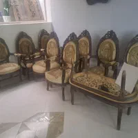 مبل گردوبه همراه میز و کابینت آشپزخانه تمیز|مبلمان خانگی و میز عسلی|اصفهان, قلعه طبره|دیوار