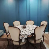 میزغذاخوری با ۷ صندلی چوبی+ میز وسط مبلی