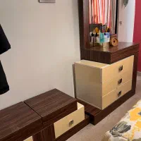 سرویس خواب کامل هایگلاس و ام دی اف قهو ای|تخت و سرویس خواب|تهران, فدک|دیوار