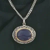 گردنبند و پلاک با نگین عقیق درجه یک