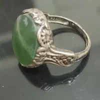 انگشتر یشم با قاب نقره