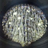 لوستر بلور و استیل|لوستر و چراغ آویز|زنجان, |دیوار