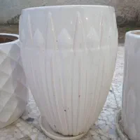 گلدان سرامیکی همراه زیر گلدانی