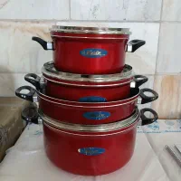 دو عدد سرویس قابلمه تفلون کاملا نو و بدون استفاده|ظروف پختوپز|یزد, |دیوار