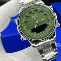 ساعت کاسیو دوزمانه رنگ زیتونی