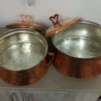 ۲ تا قابلمه و دیگچه مسی اصل بزرگ نونو و سنگین