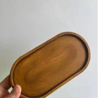 سینی بیضی طرح چوب